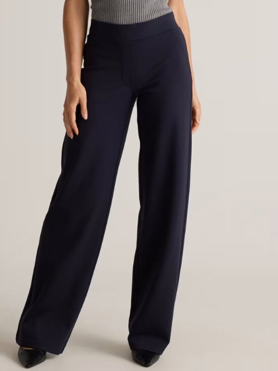 Quince Pants - Quince Ultra-Stretch Ponte Wide Leg Pants Navy S NWT